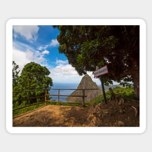 Petit Piton from the Tet Paul Nature Trail Saint Lucia Sticker